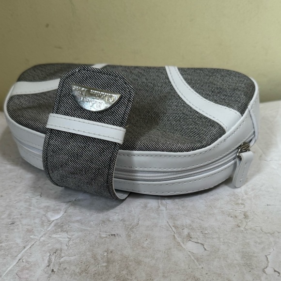 Dior Beauty NEW Canvas Faux Leather Clutch Cosmetic Makeup Bag Logo Zip Parfum - Picture 8 of 15